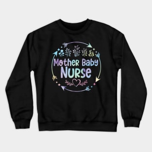 Mother Baby Nurse cute floral watercolor Crewneck Sweatshirt